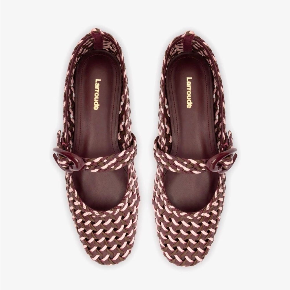 Larroude 9.5 (fits like 10) Verona Macrame Ballet Mary Jane Woven Flats
